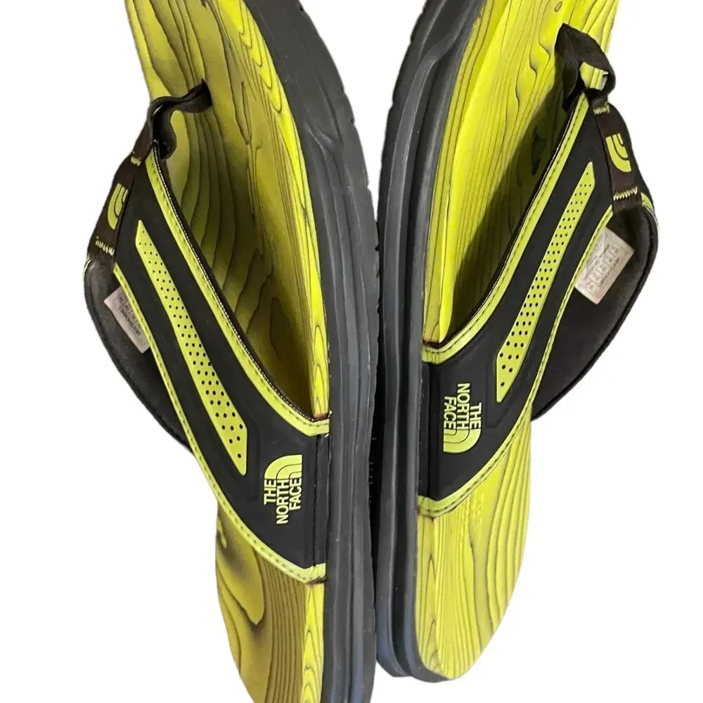 Men's THE NORTH FACE Sulfur Spring Green And Black Flip Flop Sandals Like New